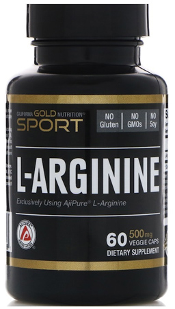 California Gold Nutrition, L-аргинин, 60 капс.