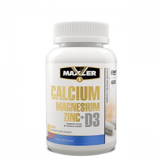 MAXLER. Calcium Magnesium Zinc + Витамин D3, 90 таблеток