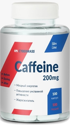 CYBERMASS. Caffein 200 mg, 100 капс.